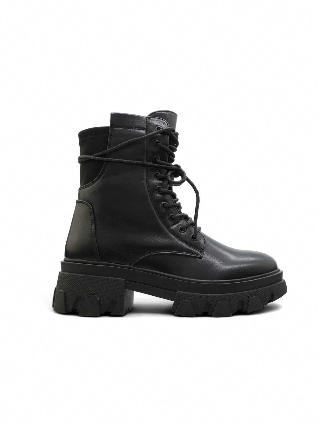 Bottes de cheville à lacets unisexes rétro avec semelle épaisse, convenant pour l'extérieur, les voyages, les festivals, l'automne/l'hiver