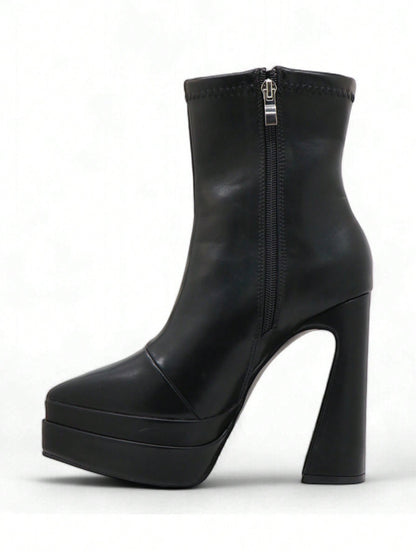 Bottines Plateforme Matte Noir, Haut Talon bloc – Sélection Halloween