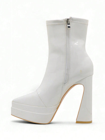 Bottines à Plateforme Verni Fuchsia, Haut Talon bloc – Sélection Halloween