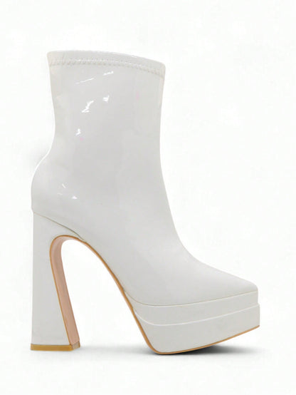 Bottines à Plateforme Verni Fuchsia, Haut Talon bloc – Sélection Halloween