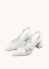 Escarpins Slingback vernis talons blocs à brides