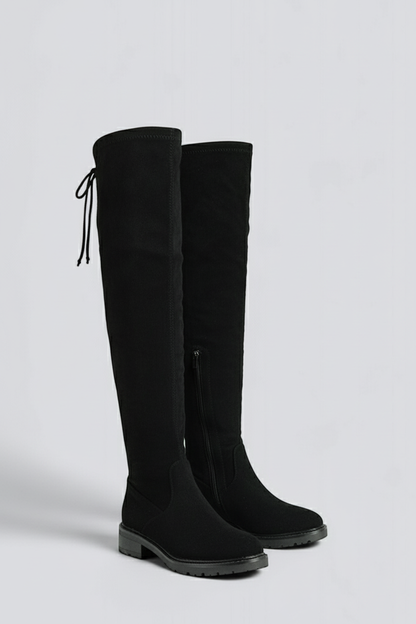 Cuissardes en Suédine, Lacées, Ajustées - Petit Talon Confort