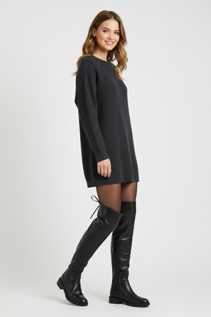 Cuissardes Beige en Cuir Végane, Lacées, Ajustable- Petit Talon Bas Confort