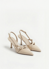 Escarpins Slingback vernis à brides croisées
