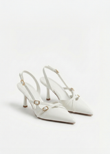 Escarpins Slingback vernis à brides croisées