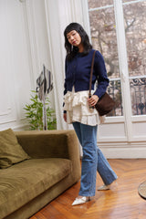 Escarpins Slingback vernis plissés à brides croisées