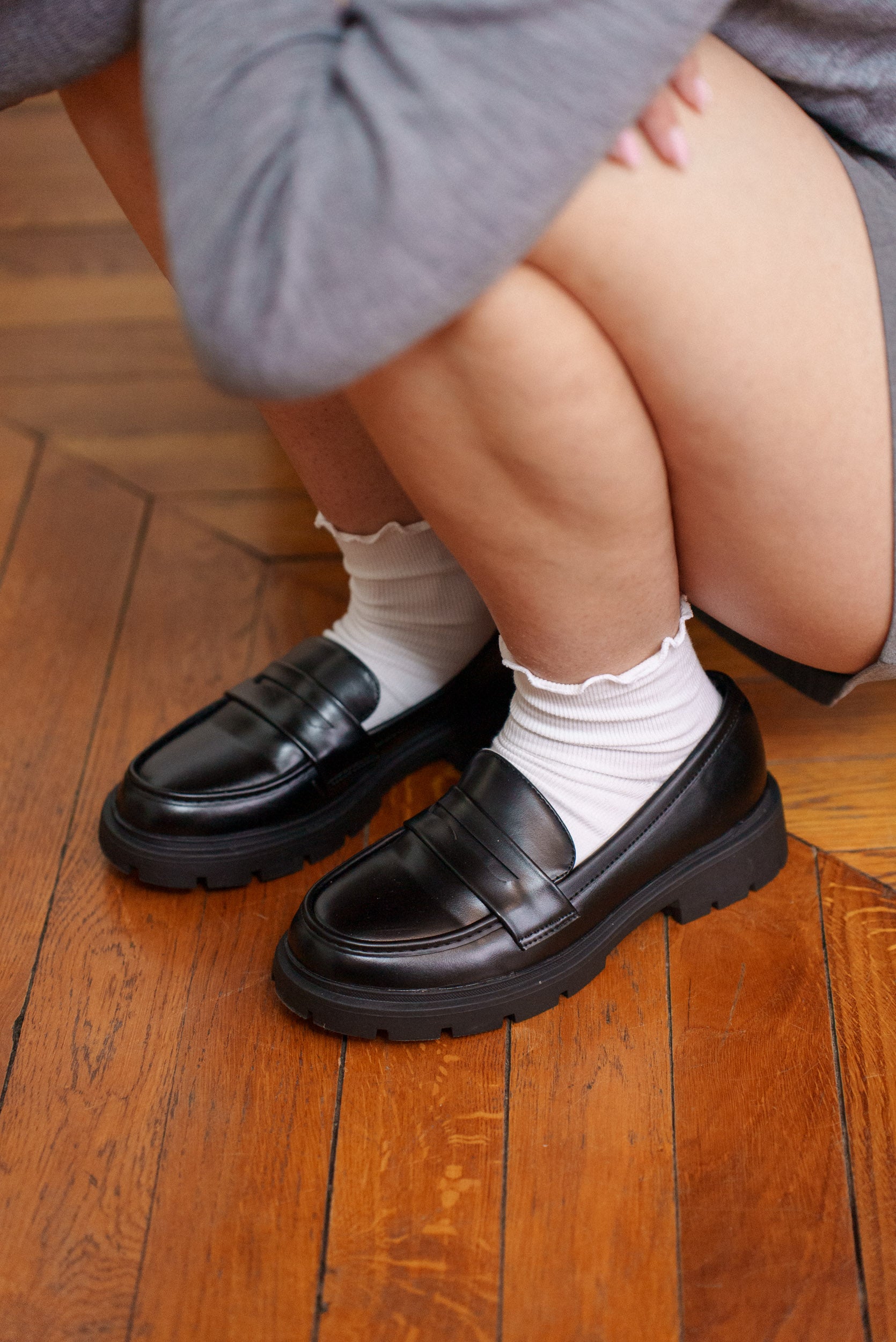 Mocassins en cuir matte