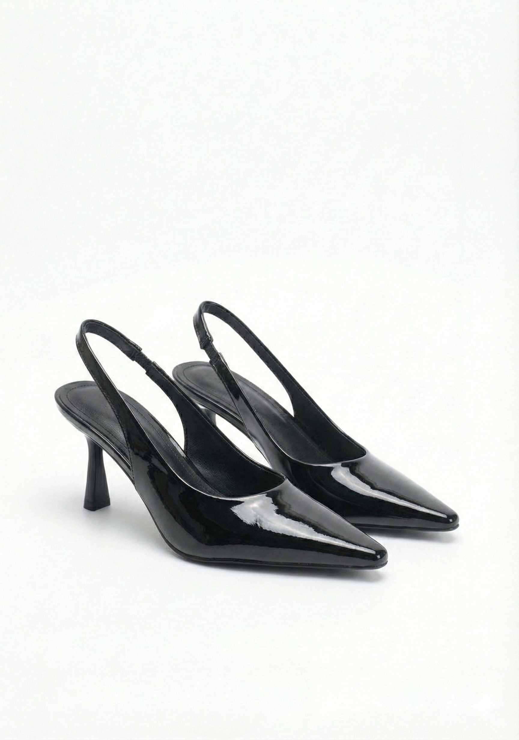 Escarpins Slingback vernis plissés