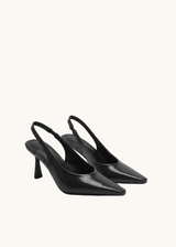 Escarpins Slingback vernis plissés
