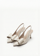 Escarpins Slingback vernis avec noeud papillon ruban