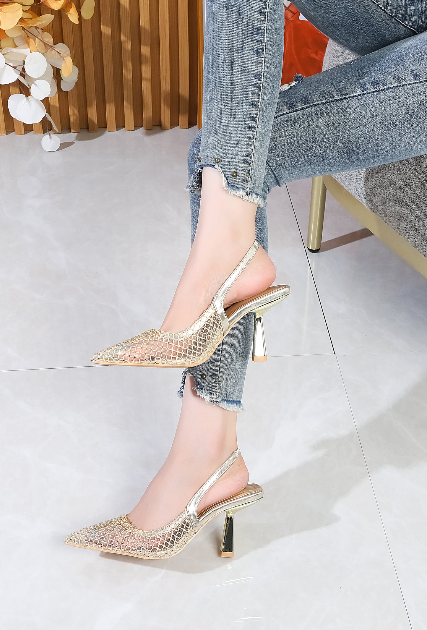 Escarpins Slingback "Golden Hour" - L'Élégance Absolue