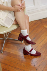 Babies vernis talons carrés blocs à brides