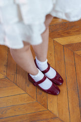 Babies vernis talons carrés blocs à brides