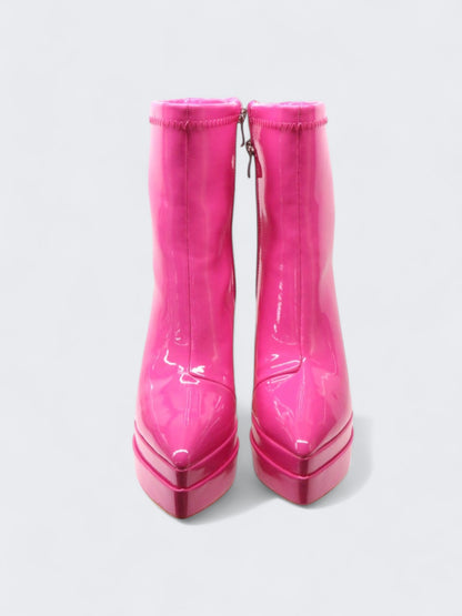 Bottines à Plateforme Verni Fuchsia, Haut Talon bloc – Sélection Halloween