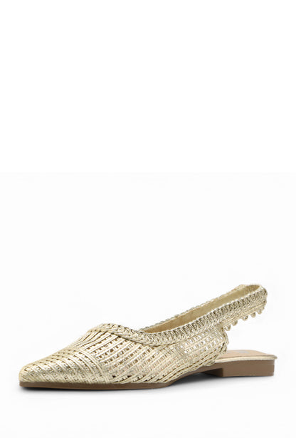 Ballerines Iris Slingback "Golden Radiance" - L'Éclat Discret à Vos Pieds