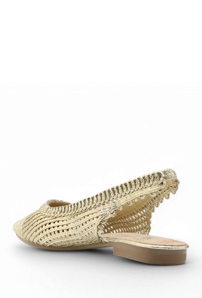 Ballerines Iris Slingback "Golden Radiance" - L'Éclat Discret à Vos Pieds