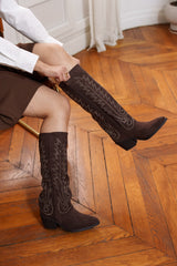 Santiags suédine à strass