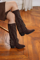 Santiags suédine à strass