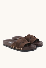 Mules Plates à Brides Croisées et Détails Cloutés