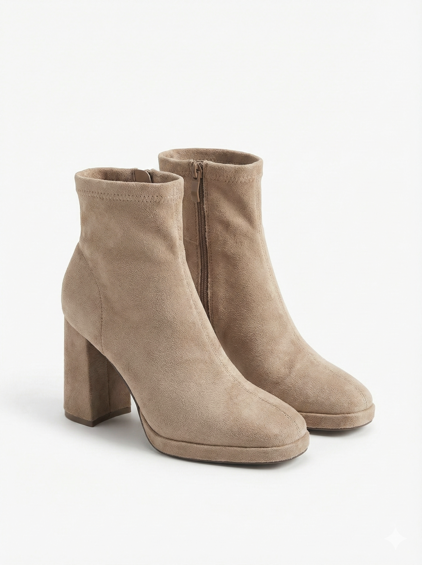 Bottines courtes suedine à talons blocs